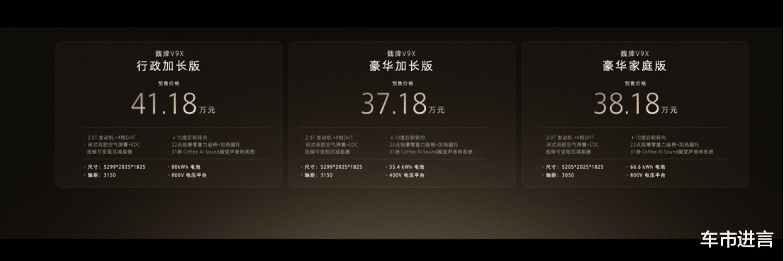 魏牌V9X预售37.18万起 40万级它的优势是什么？