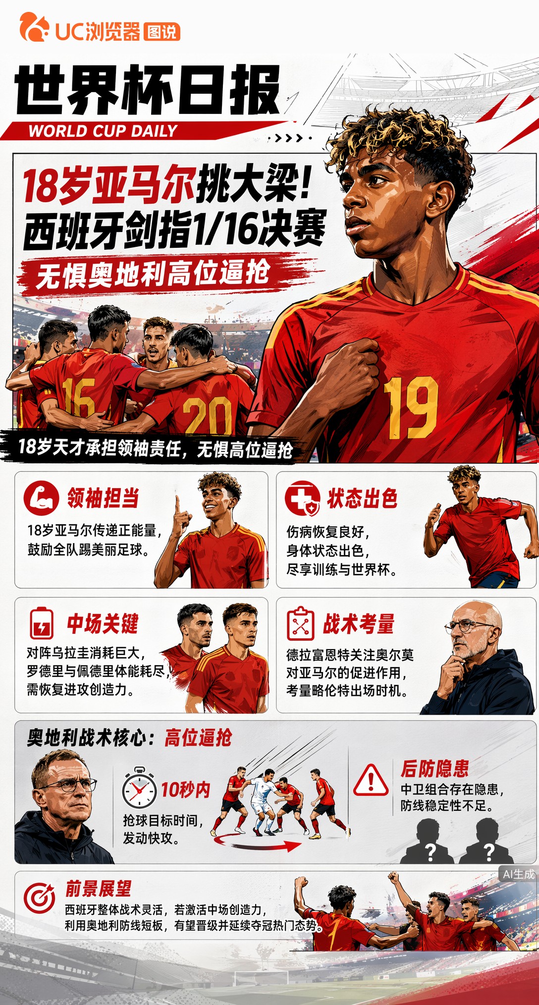 18岁亚马尔挑大梁！西班牙剑指1/16决赛，无惧奥地利高位逼抢