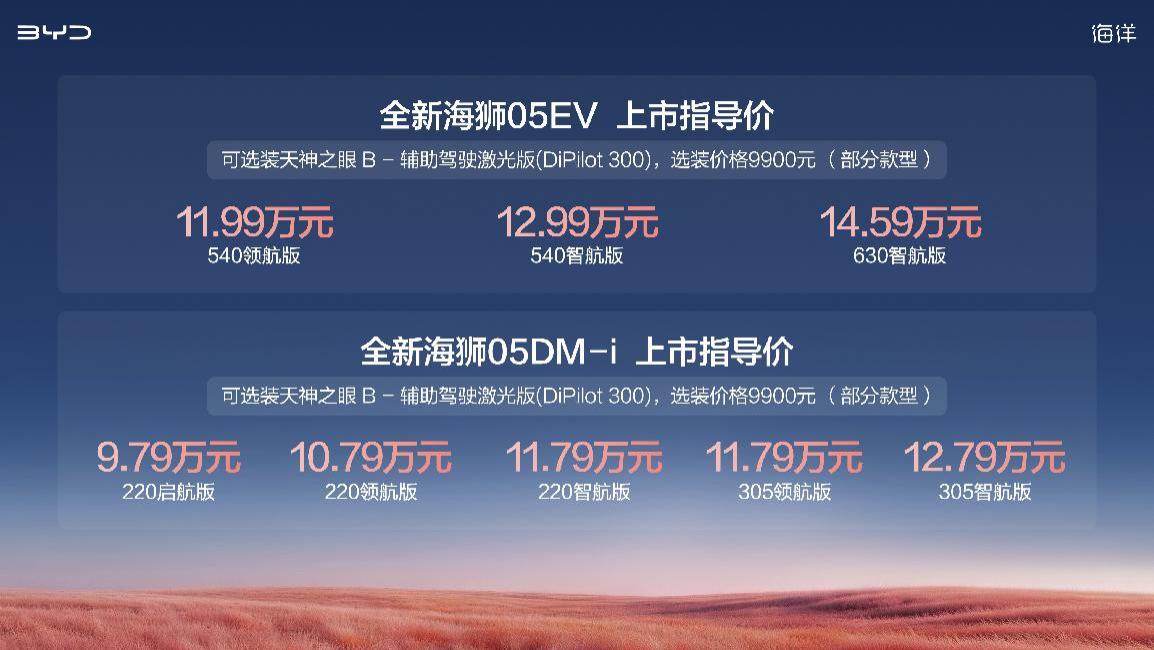 9.79 万起！比亚迪全新海狮 05，A 级 SUV 新王炸