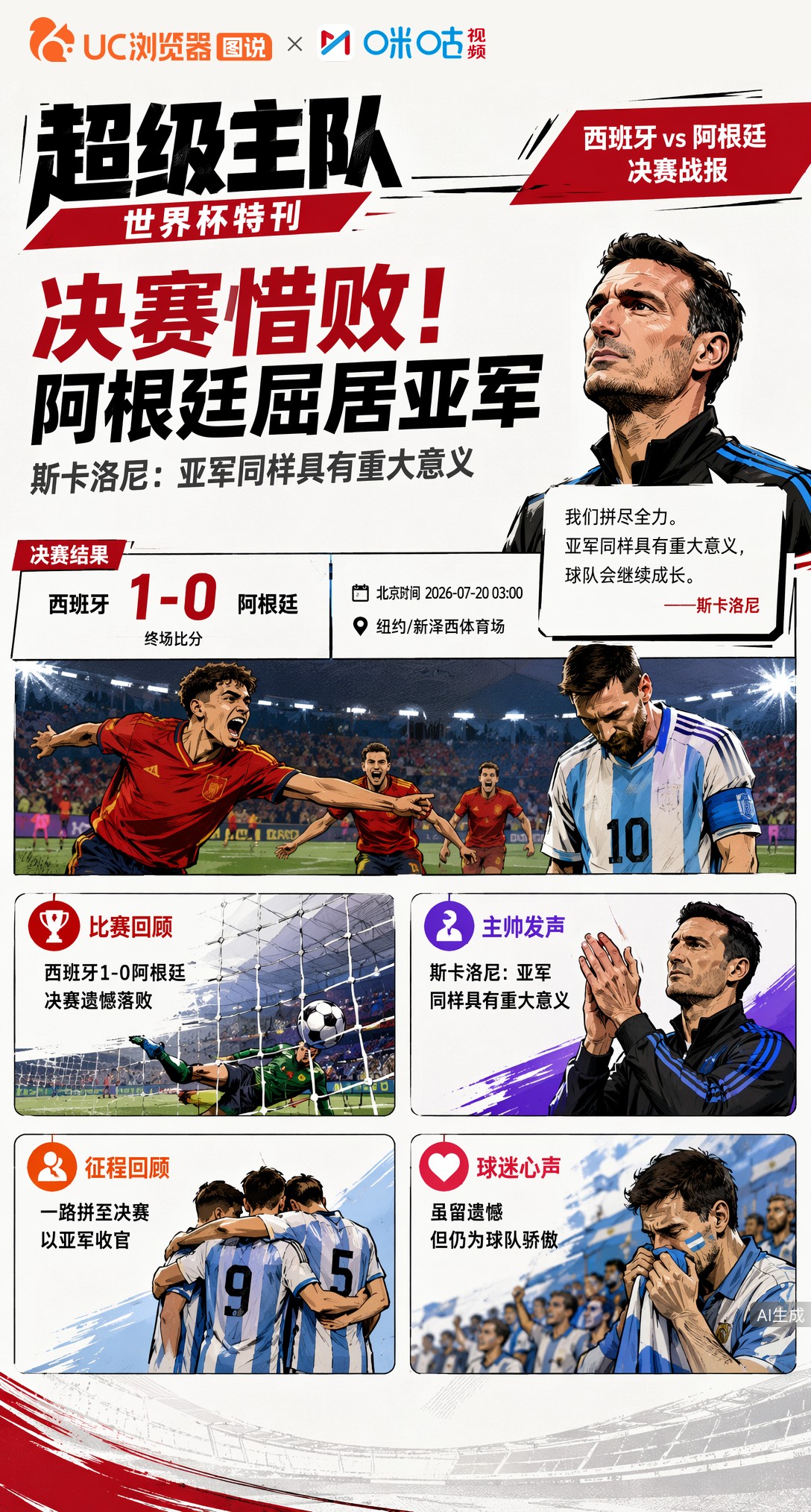 决赛惜败！阿根廷屈居亚军，荣耀背后留遗憾