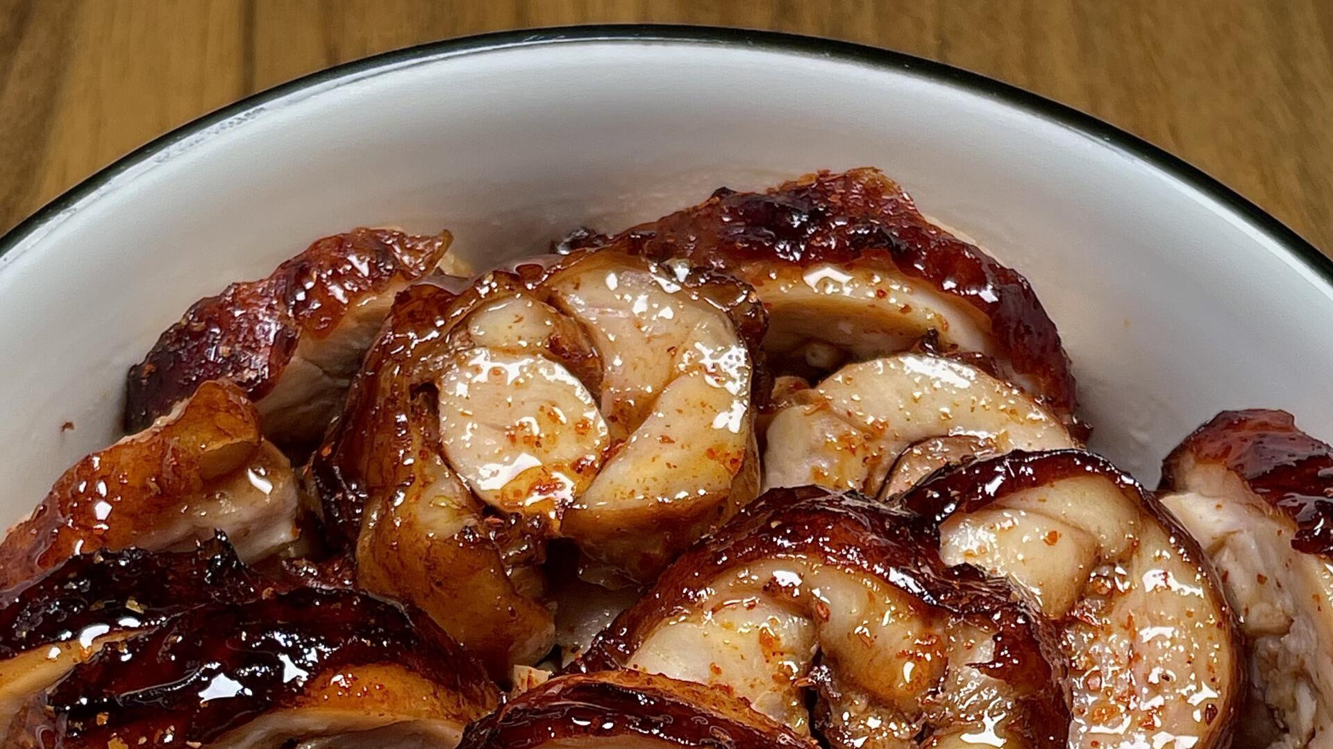 满屋飘香的空气炸锅鸡腿卷，外焦里嫩馋哭隔壁小孩