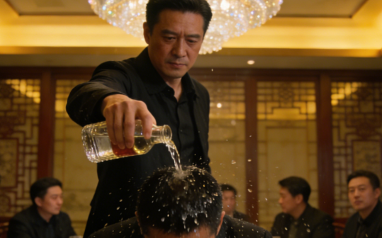 妻子生日宴上，岳父当众泼我白酒，妻子笑称开玩笑，我老实巴交的父亲，径直走到主桌猛地掀翻：我也开玩笑