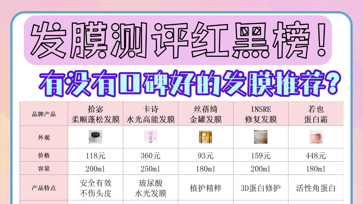 有没有口碑好的发膜推荐？发膜测评红黑榜！全网最全测评