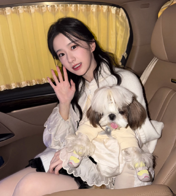 包上恩的车内可可爱爱，这妆造是相当不错！