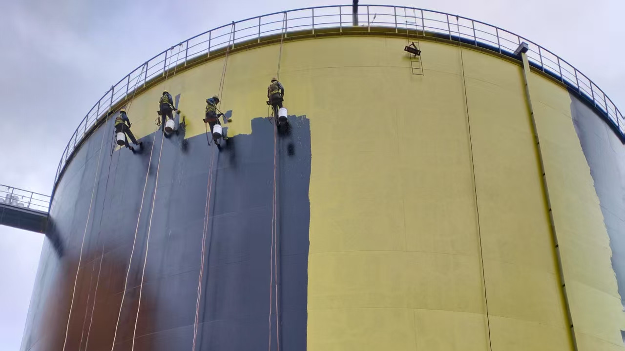 储罐钢架防腐工程竣工 除锈防腐护固钢架