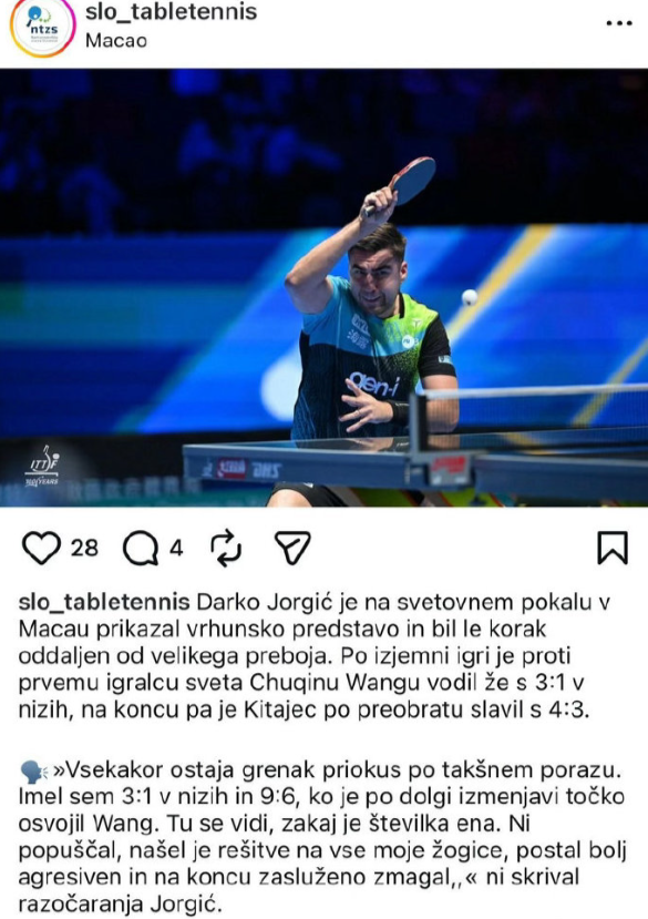 达科·约奇克赛后采访：“输掉这样一场比赛肯定会留下苦涩的遗憾。我当时大比分 3-