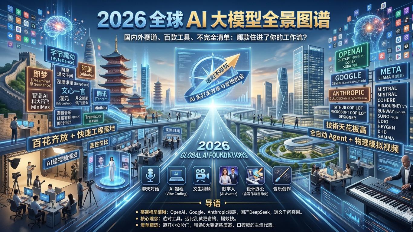 2026 年国内外大模型盘点：从聊天到数字人，选对不踩坑