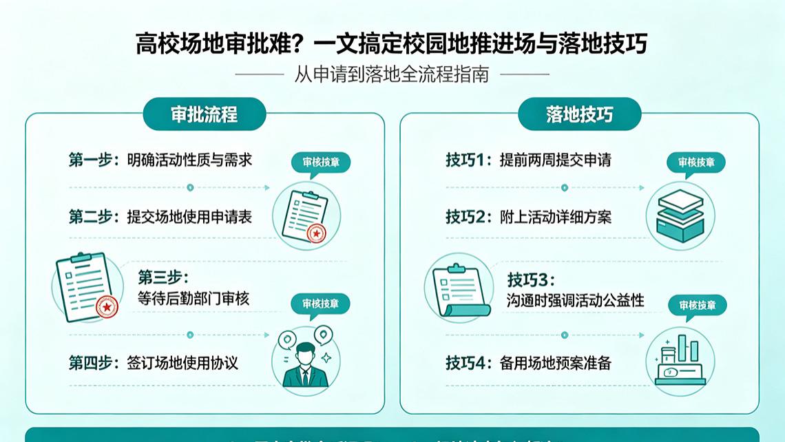 高校场地审批难？2026一文搞定校园地推进场与落地技巧