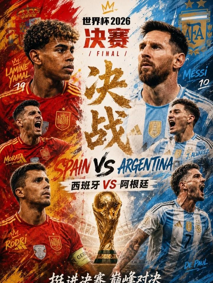 两代巴萨10号相逢决赛，梅西的西班牙情缘迎来终章对决！阿根廷 VS 西班牙决赛前