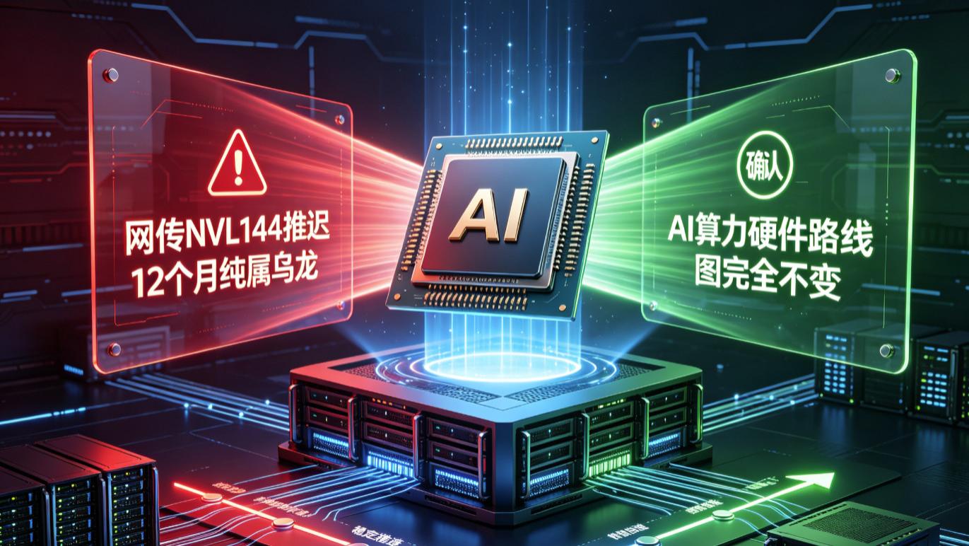 网传NVL144推迟12个月纯属乌龙，AI算力硬件路线图完全不变