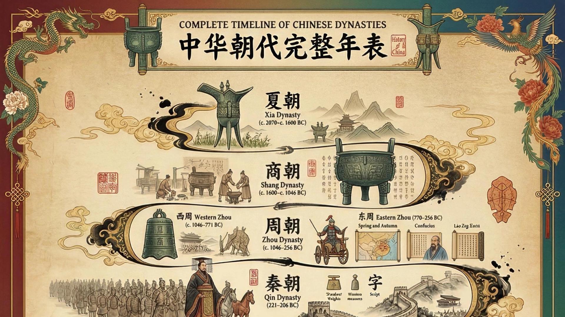 一张图看懂中国朝代完整年表