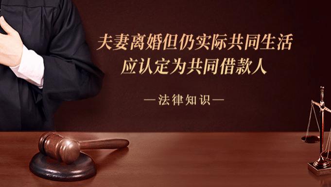 夫妻离婚但仍实际共同生活，应认定为共同借款人