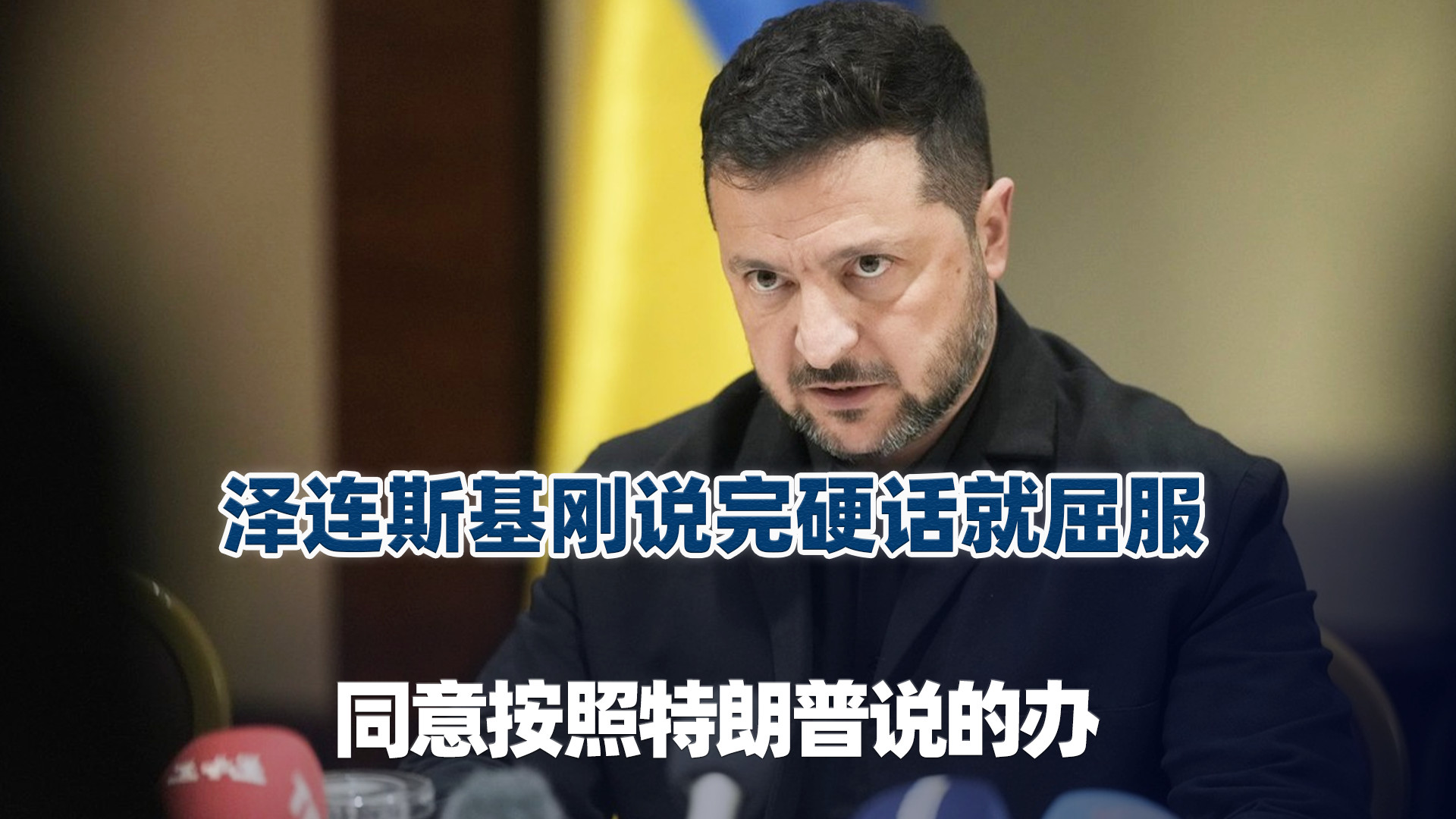 泽连斯基刚说完硬话就屈服，同意按照特朗普说的办！