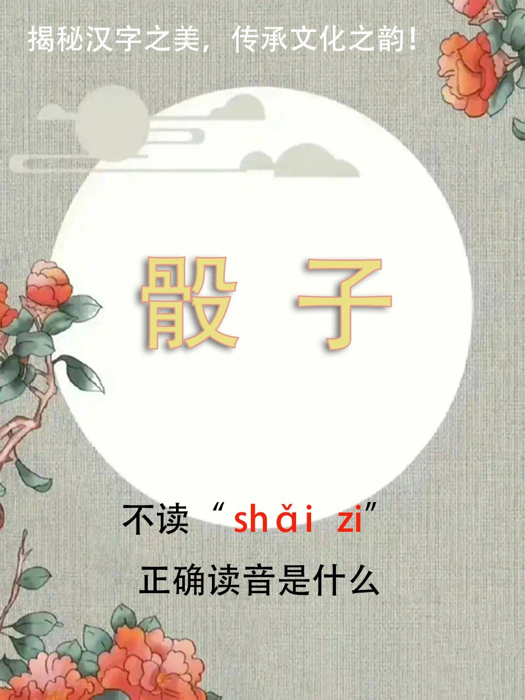 "骰子"不读shǎi zi，正确读音是什么？