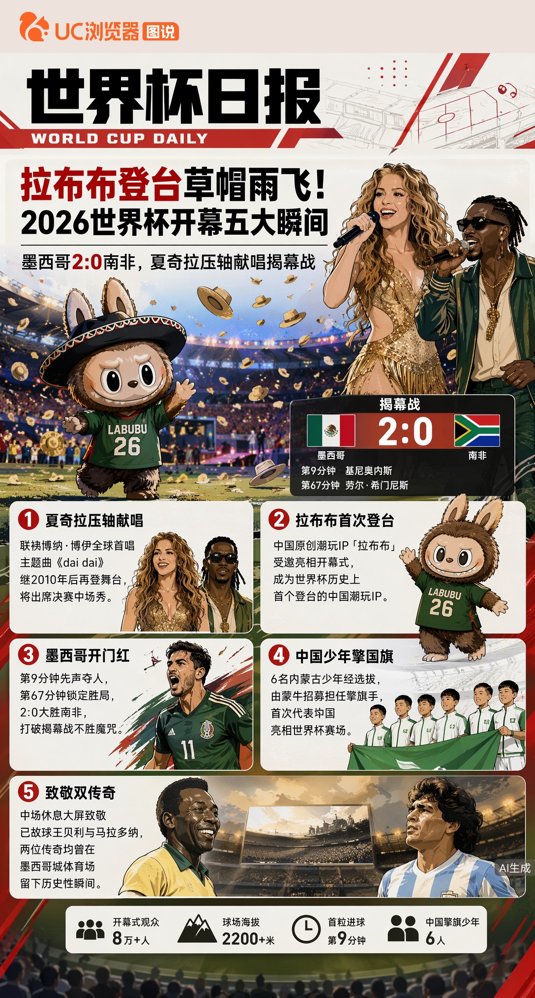 拉布布登台草帽雨飞！2026世界杯开幕五大瞬间值得铭记