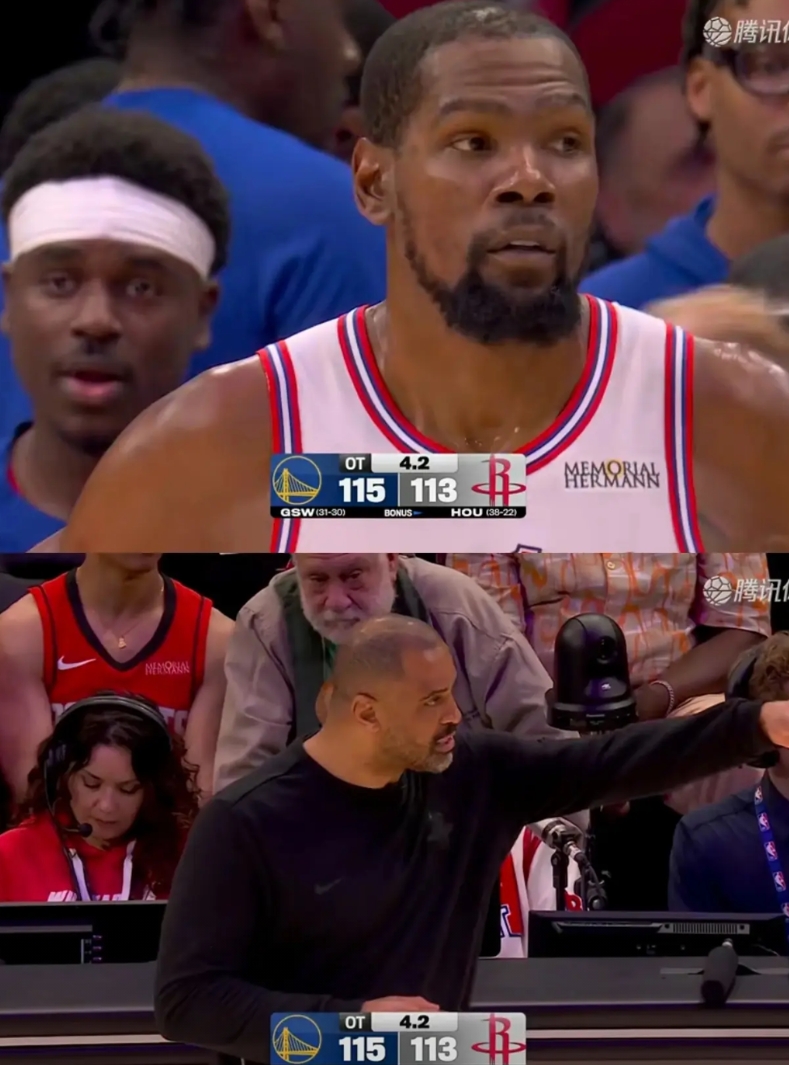 勇士115-113加时击败火箭队，只要科尔和格林在场，任何时候火勇大战都是非常精