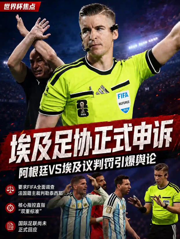 阿根廷VS埃及赛后炸锅！埃及足协正式申诉
世界杯1/8决赛，埃及2大关键判罚引爆
