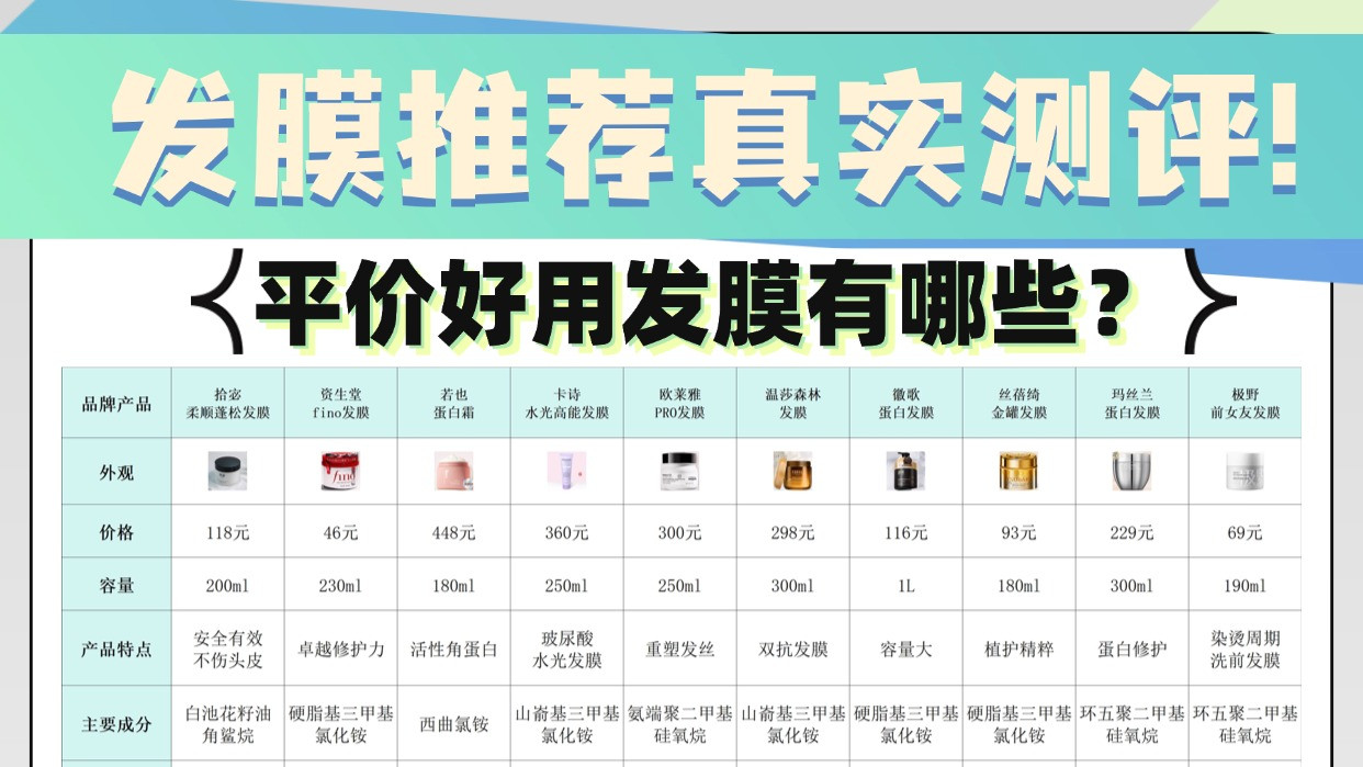 平价好用发膜有哪些？发膜推荐真实测评! 买前避坑指南