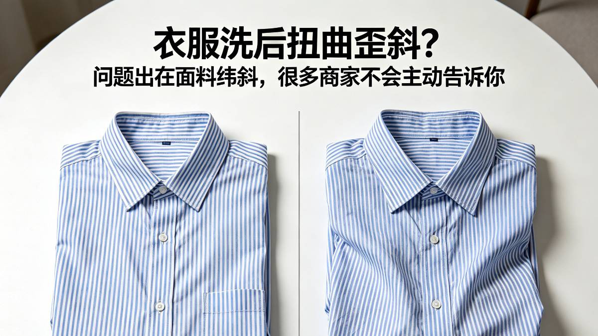 衣服洗后扭曲歪斜？问题出在面料纬斜，很多商家不会主动告诉你