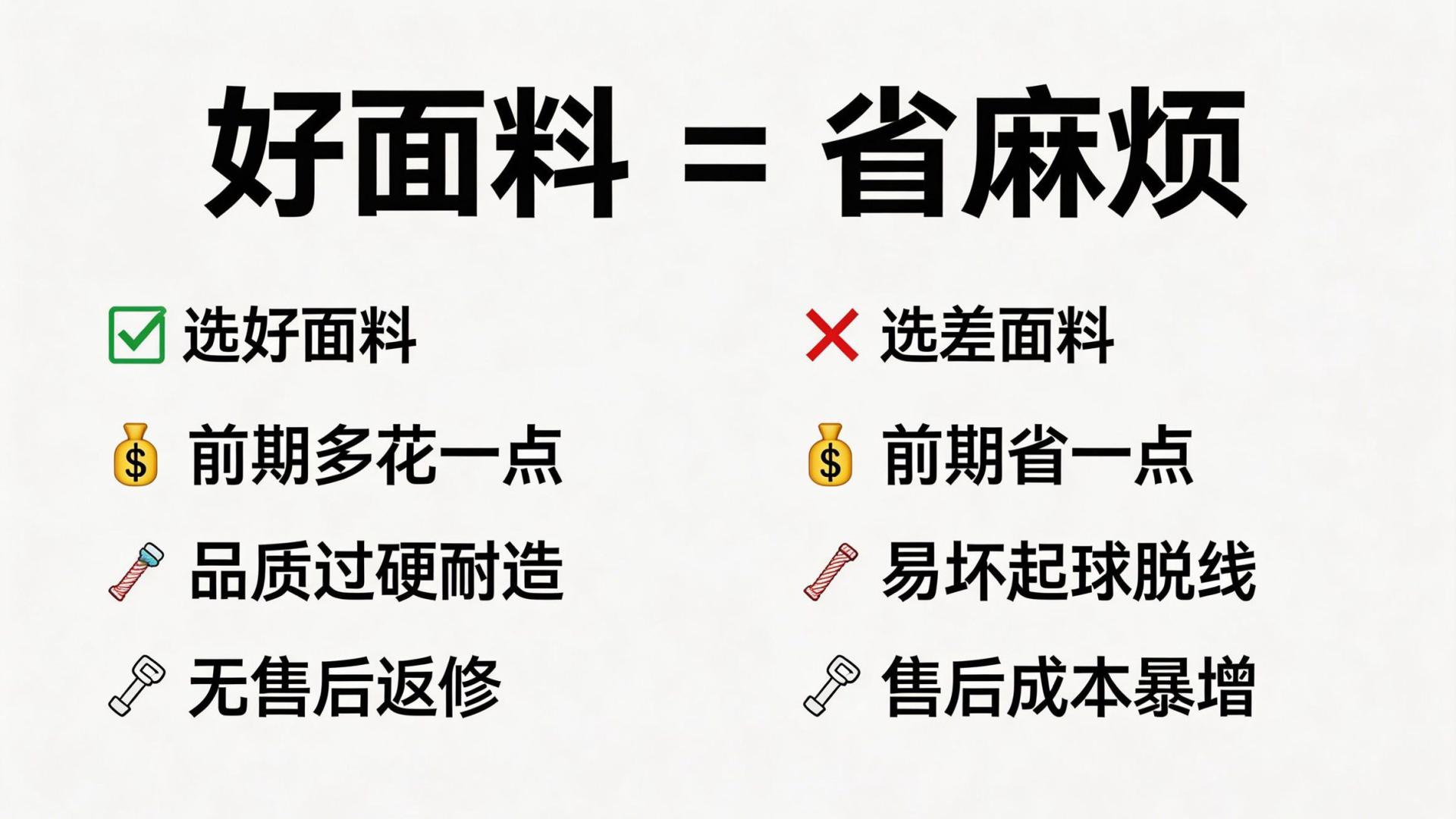 好面料多花的每一分钱，都在帮企业省掉后续的麻烦