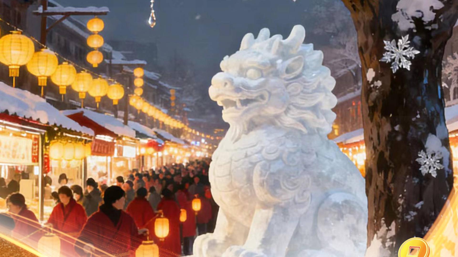 网络中国节·元宵|火树银花映雪雕 一街彩灯闹元宵