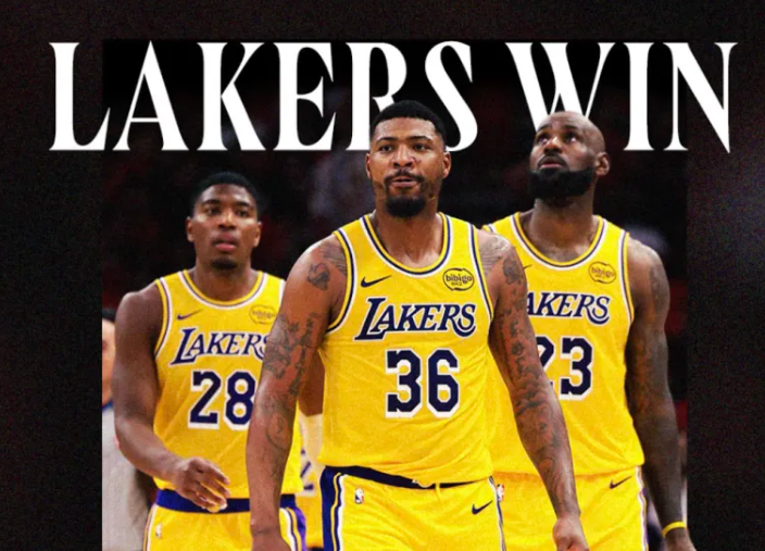 NBA季后赛，湖人112-108战胜火箭，系列赛大比分3-0领先。
赛后马库斯-