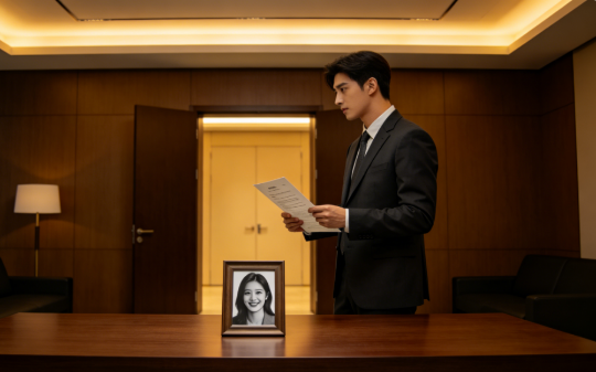 董事长办公桌上摆着我妈年轻时的照片，我：您认识照片上的人吗？董事长：和你有关系吗？我：关系很大