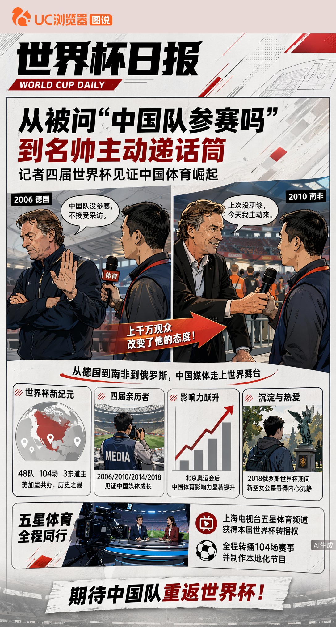 从被问"中国队参赛吗"到名帅主动递话筒，记者四届世界杯见证中国体育崛起