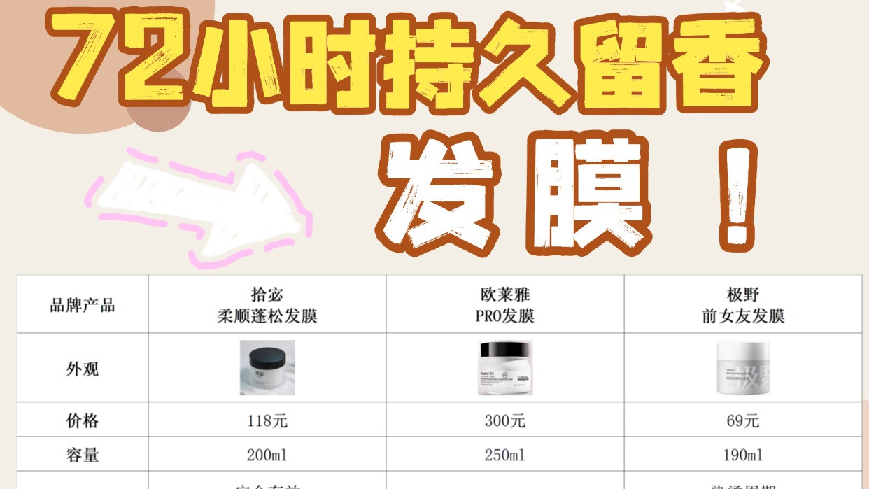 哪些发膜修护毛躁实力出众？72小时持久留香发膜！