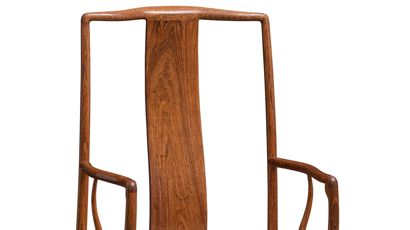 明式雅韵，文人臻品，黄花梨老料藤面南官帽椅