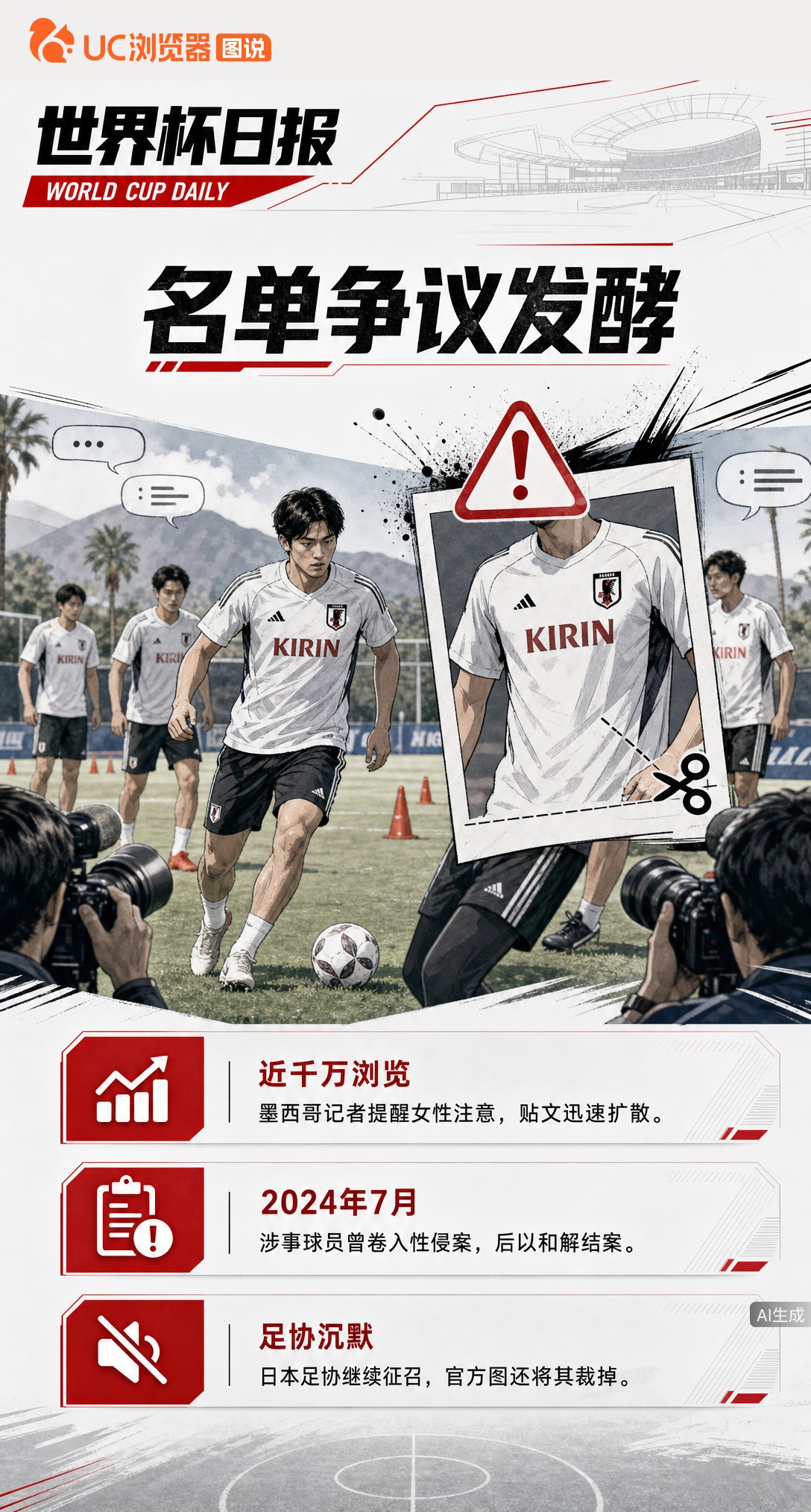 曝日本世界杯名单球员曾性侵和解，X平台贴文浏览近千万引骂声