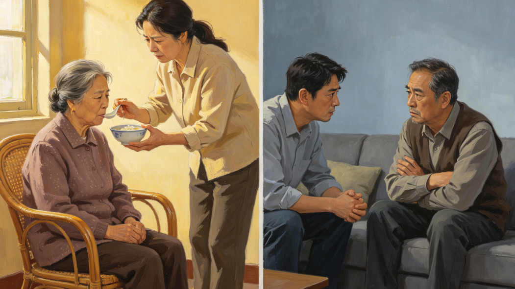 她要伺候婆婆，他要应付岳父，这种双重夹击，谁更委屈？