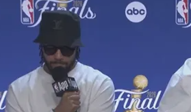 NBA总决赛G2赛后，尼克斯球员布伦森接受媒体采访，谈及主帅迈克-布朗，布伦森表