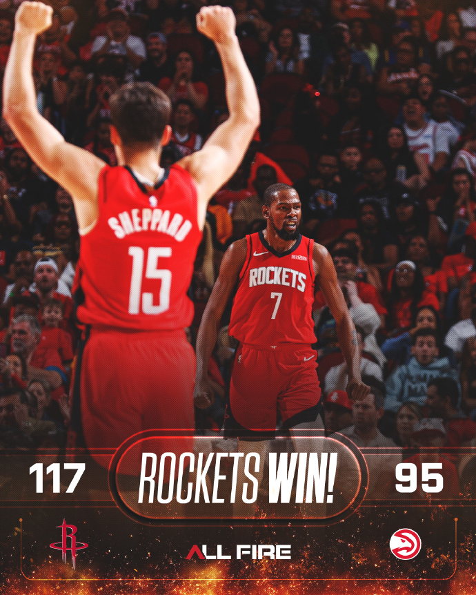 触底反弹！#火箭终结老鹰11连胜#  
一场久违的大胜，
在终结老鹰11连胜的同