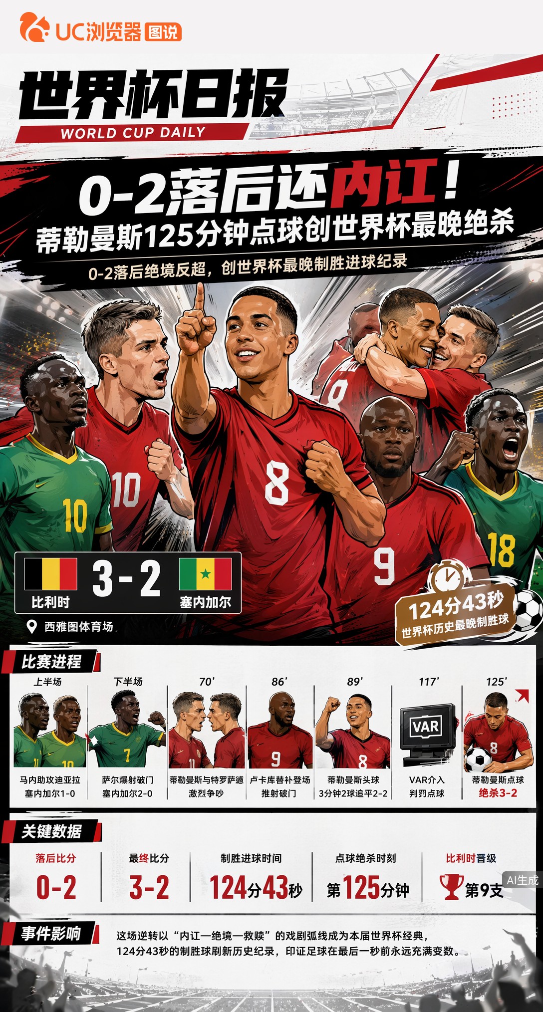 0-2落后还内讧！蒂勒曼斯125分钟点球创世界杯最晚绝杀