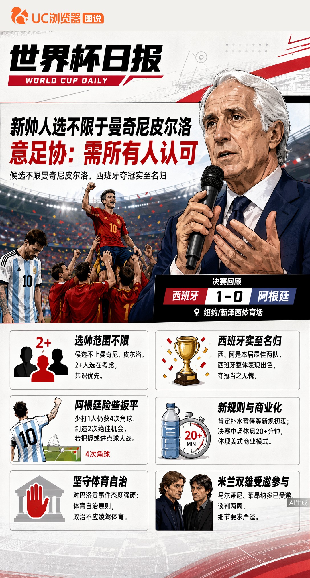 曼奇尼皮尔洛之外还有人选！意足协主席：新帅需所有人认可