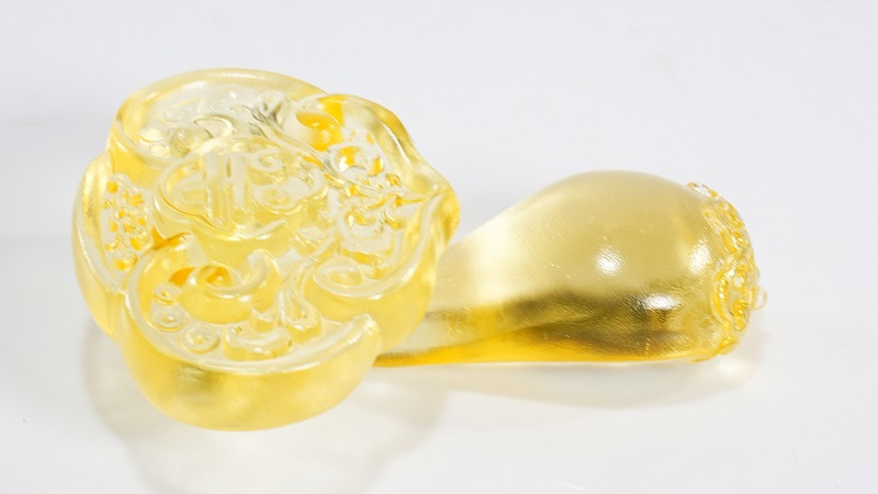 古法琉璃金色称心如意摆件：方寸如意，岁岁顺心