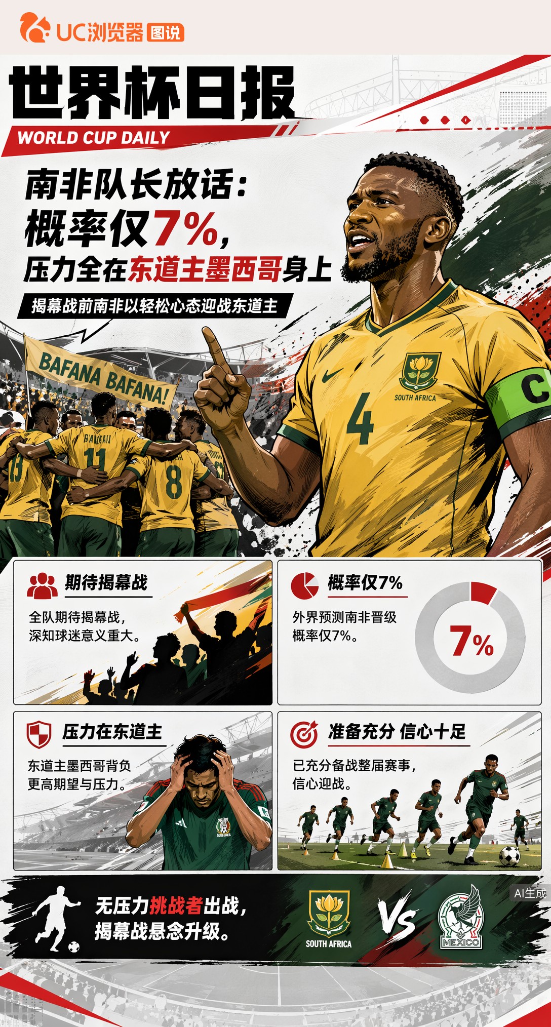 南非队长放话：概率仅7%，压力全在东道主墨西哥身上