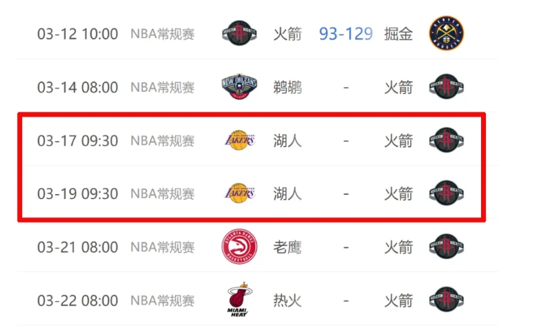 看了下火箭接下来的赛程，14号到22号的9天里，火箭要打5个主场，不知道这波“五