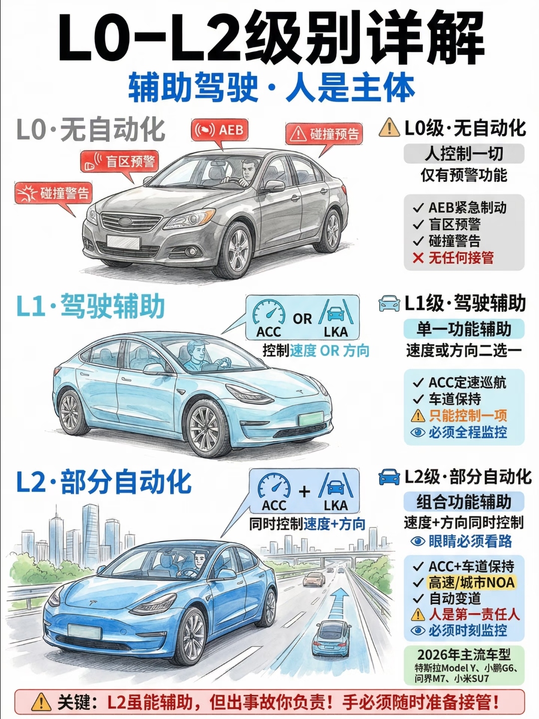 一文看懂汽车自动驾驶分级，L0到L5到底差在哪？
