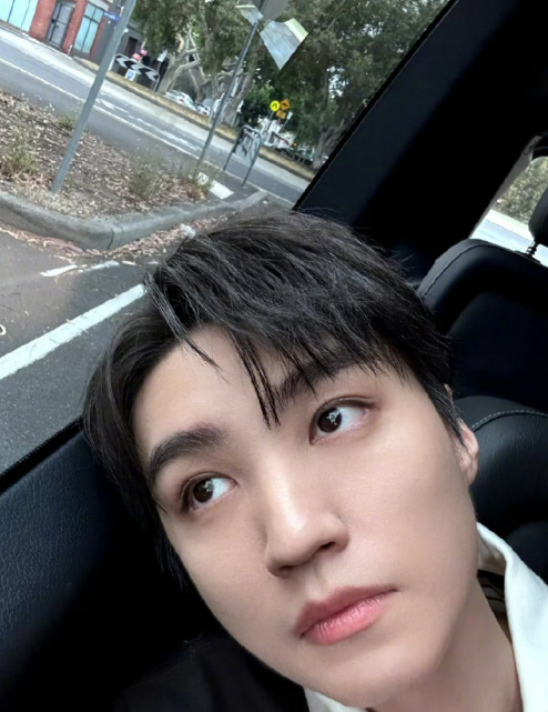 哇塞!王俊凯说下班了奥 他在车内的自拍简直绝了，各个角度都帅出天际。这颜值、这氛