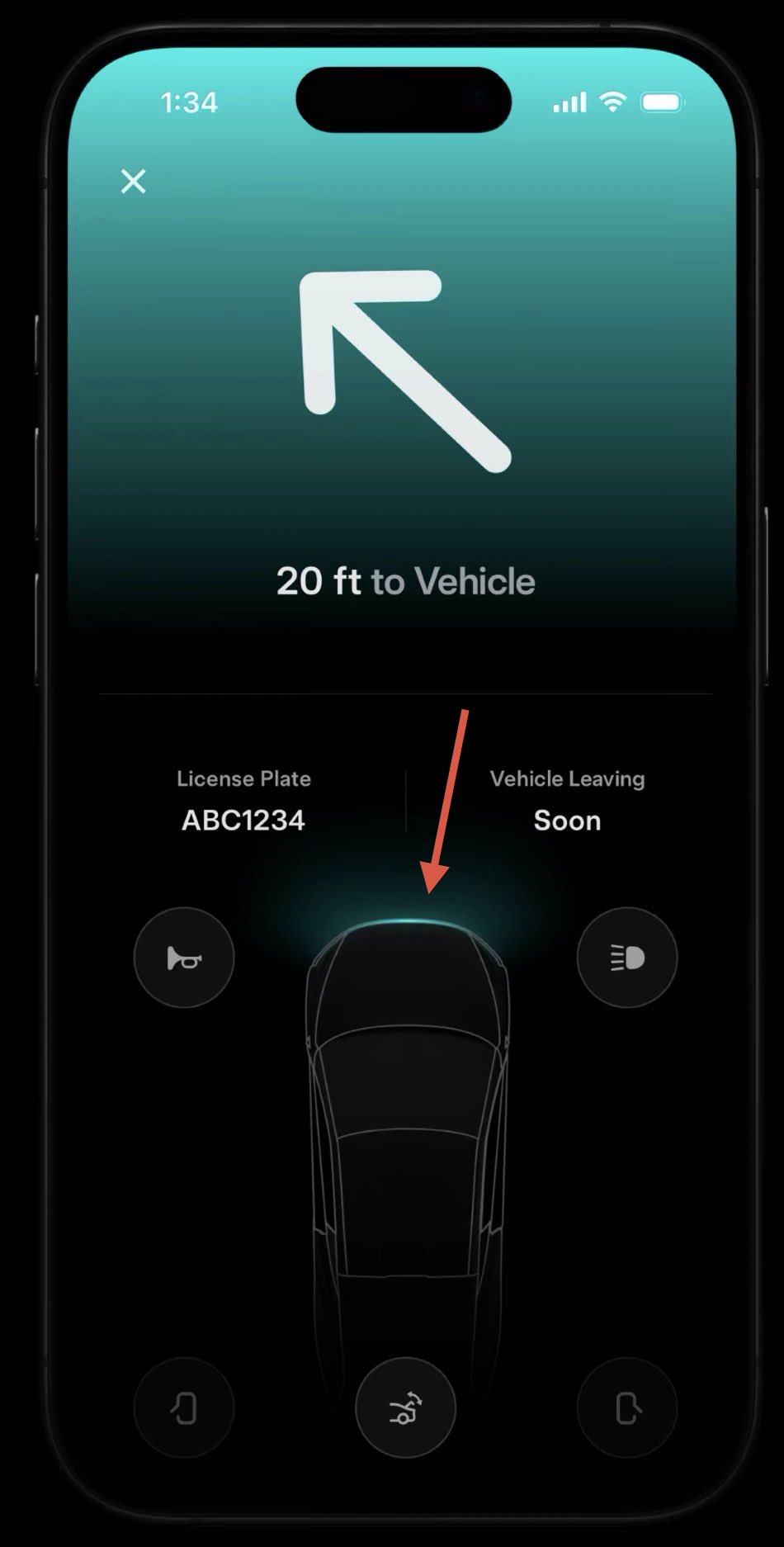 这是特斯拉Robotaxi应用在你的Cybercab到达时的样子。屏幕会发光以匹