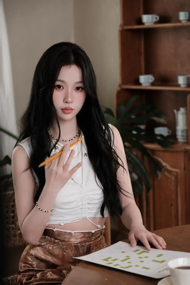 虞书欣穿露腰套装慵懒随性