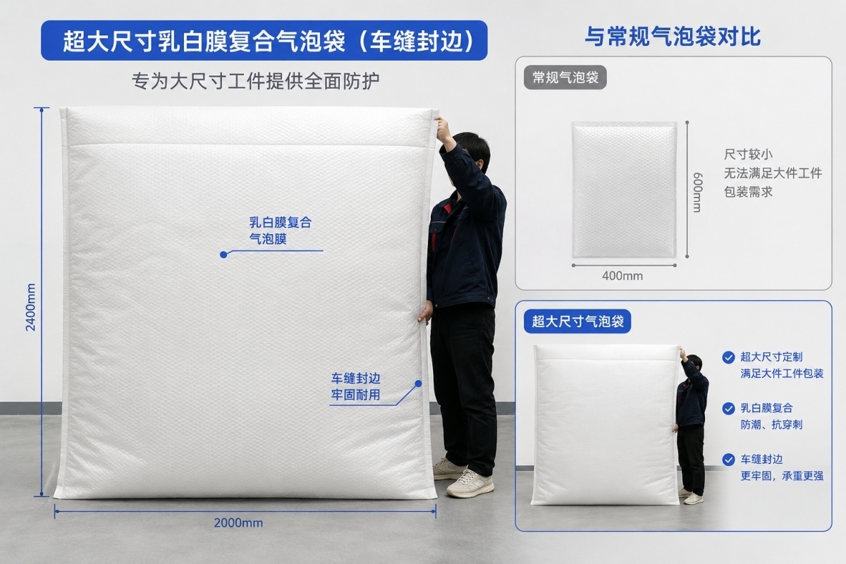 常规气泡袋尺寸不够？大件工件包装方案在这里