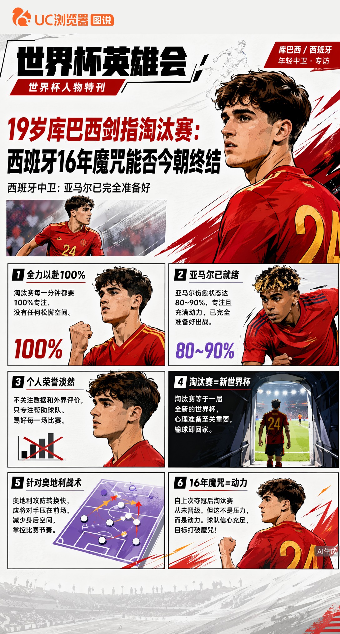 19岁库巴西剑指淘汰赛：西班牙16年淘汰赛魔咒能否今朝终结