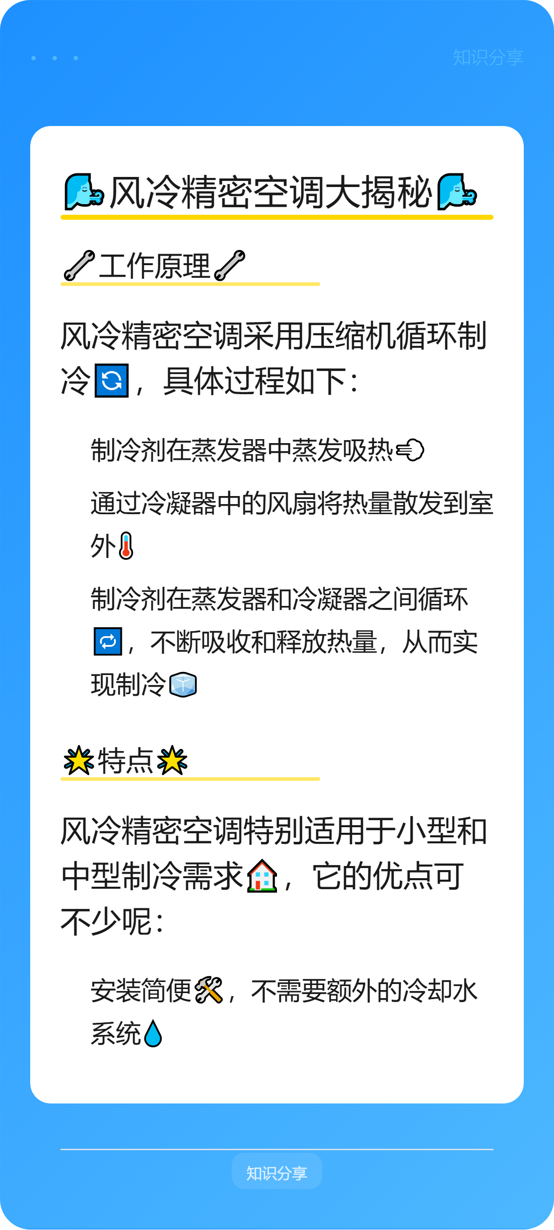 风冷精密空调工作原理与特点