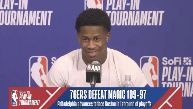 今日的NBA附加赛，76人主场战胜魔术。

本场比赛取胜后，76人以东部第七的身