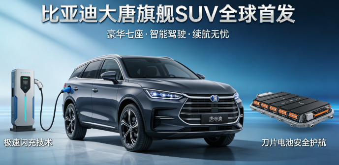 比亚迪大唐首发！王朝旗舰SUV杀疯了！