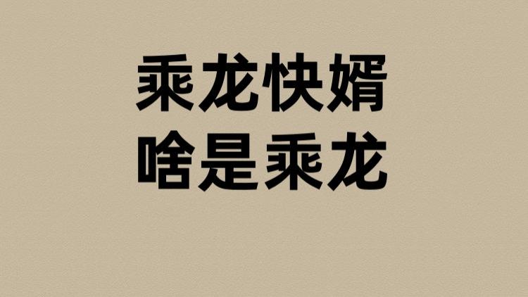 乘龙快婿的乘龙是啥？