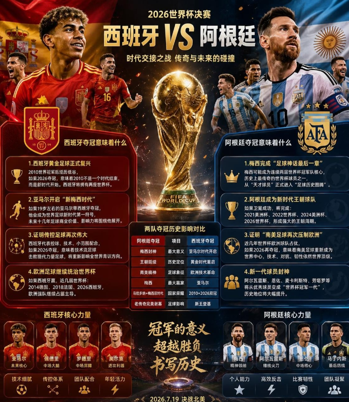 这绝对是世界杯百年历史最天花板级别的决赛对局。西班牙对阵阿根廷的终极对决，解锁多